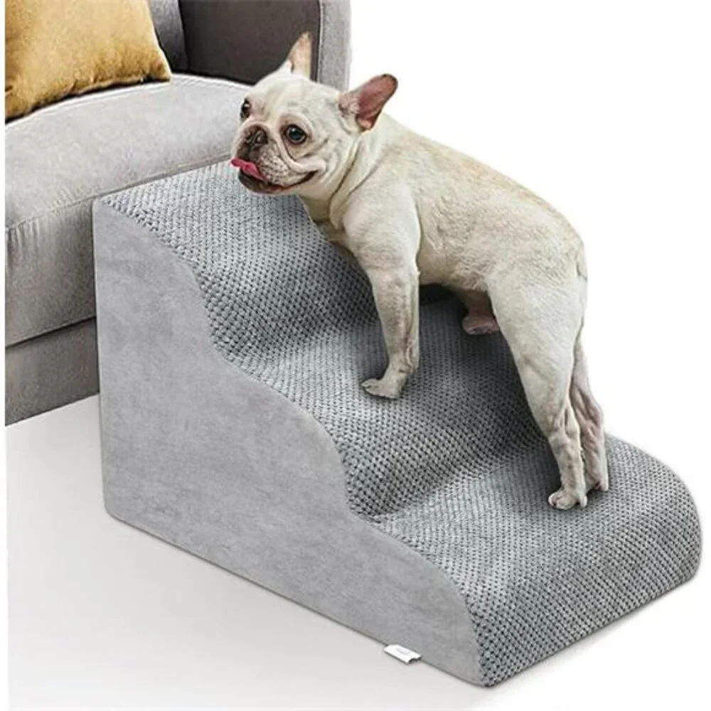 Dog Stairs for Small Dogs - High Density Foam Dog Ramp, Extra Wide Pet Steps